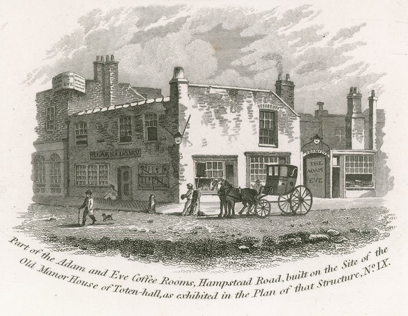 Część kawiarni Adam and Eve Coffee Rooms, Hampstead Road autorstwa English School