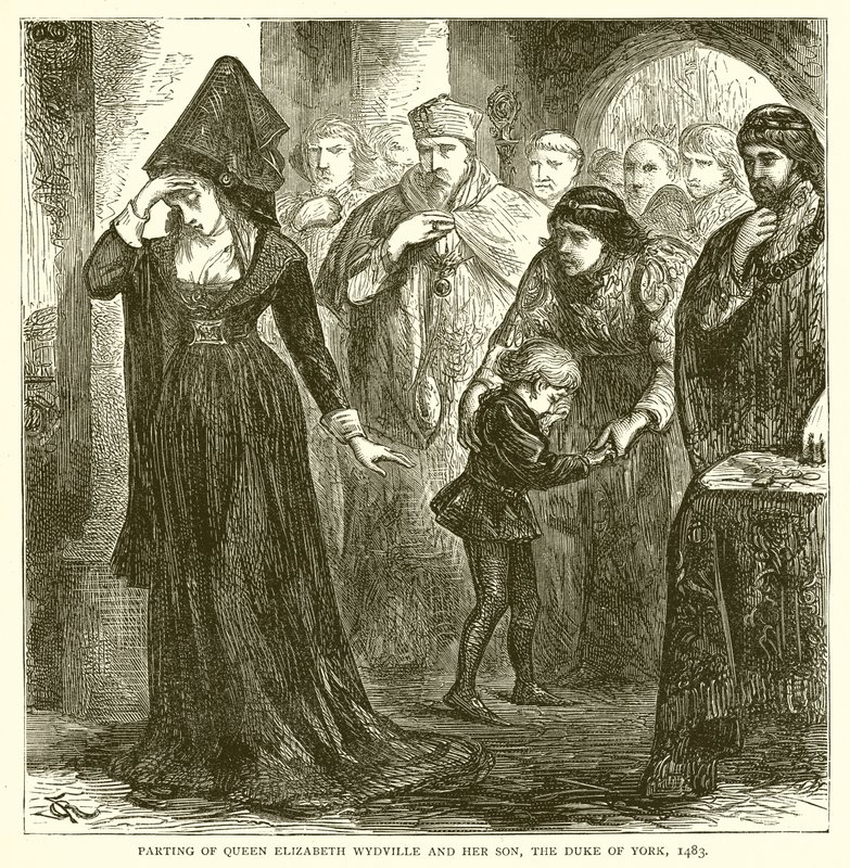 Rozstanie królowej Elżbiety Wydville i jej syna, księcia Yorku, 1483 autorstwa English School