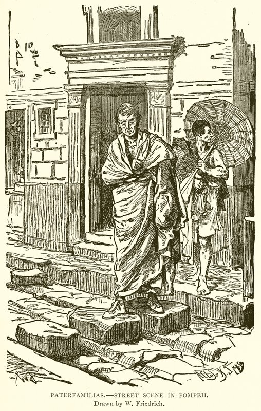 Paterfamilias.--Scena uliczna w Pompejach autorstwa English School