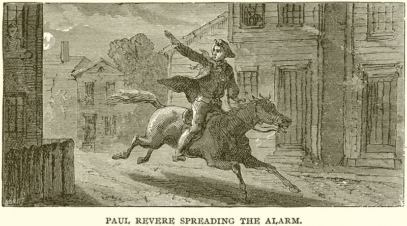 Paul Revere rozgłasza alarm autorstwa English School