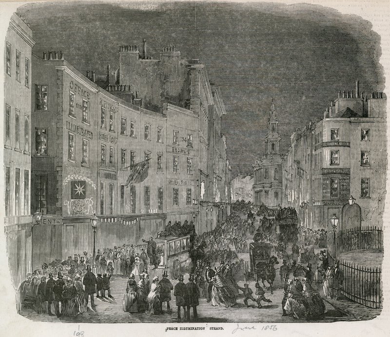 Iluminacja Pokoju, The Strand, czerwiec 1856 autorstwa English School