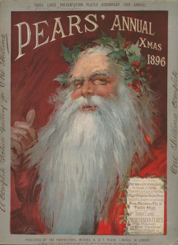 Roczne gruszki, Boże Narodzenie 1896 (litografia kolorowa) autorstwa English School