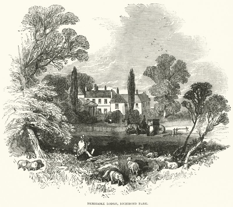 Pembroke Lodge, Richmond Park (grawerunek) autorstwa English School