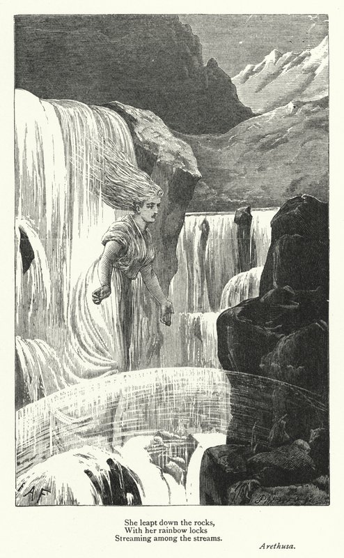Percy Bysshe Shelley: Ilustracja do Aretuzy (rycina) autorstwa English School