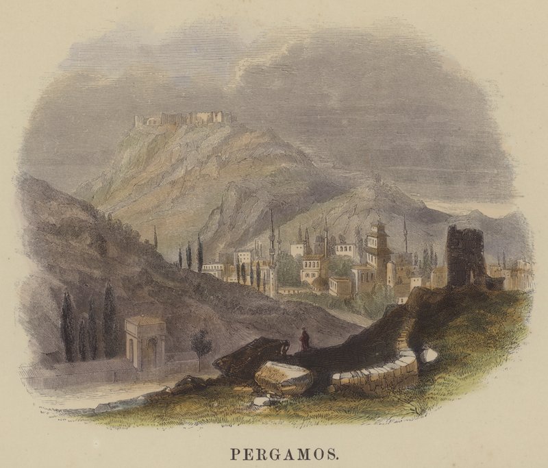 Pergamos (kolorowy grawerunek) autorstwa English School