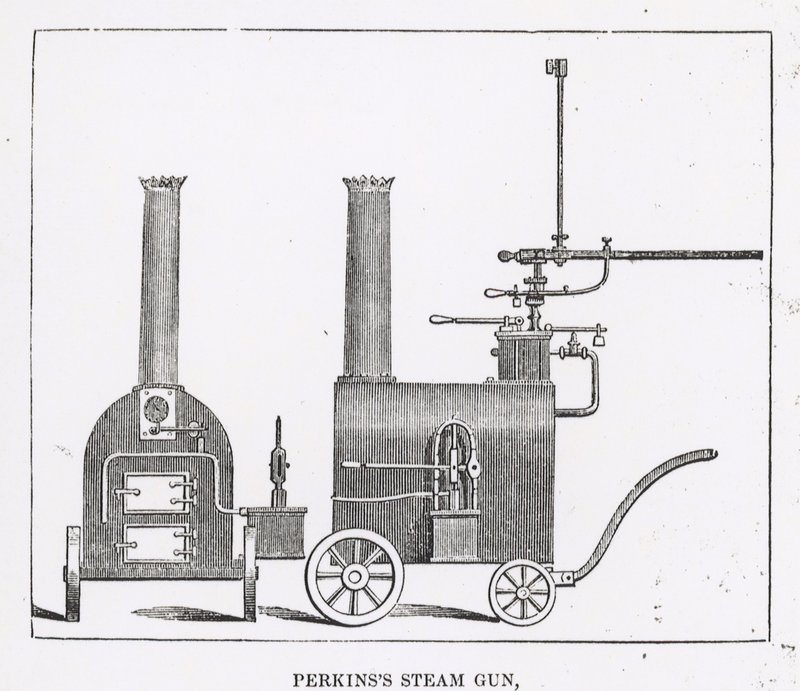 Pistolet parowy Perkinss autorstwa English School