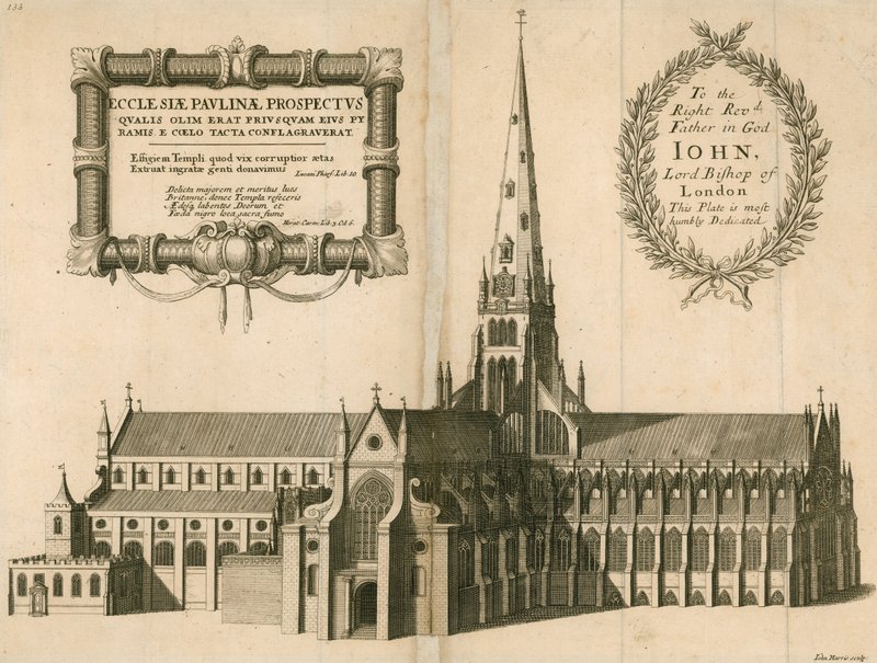 Widok perspektywiczny katedry św. Pawła w Londynie autorstwa English School