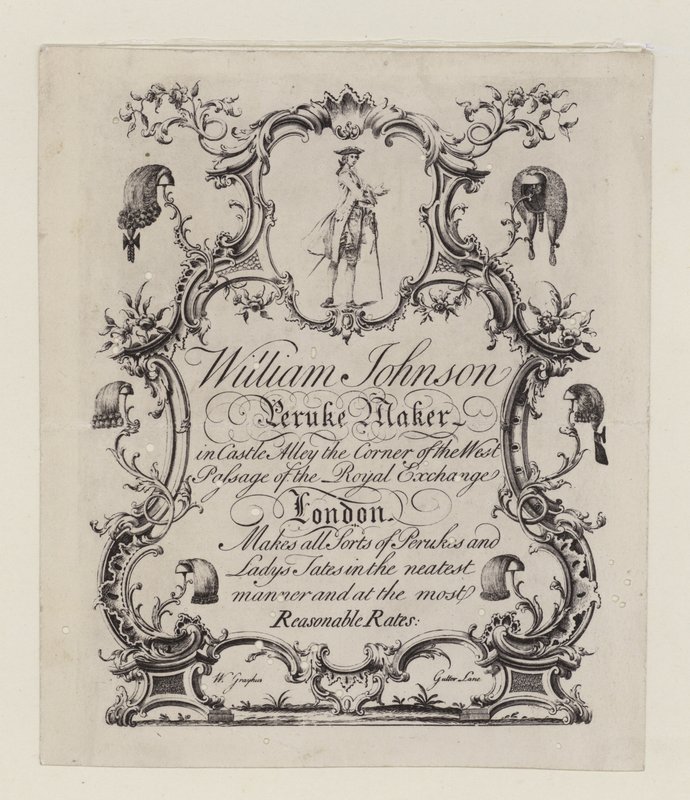 Producent Peruke, William Johnson, karta handlowa autorstwa English School