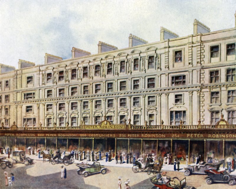 Pomieszczenia Petera Robinsona przy Regent Street (kolor lito) autorstwa English School