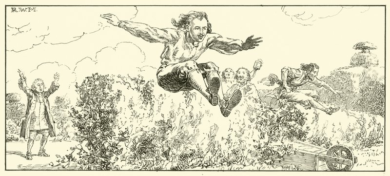 Peter i jego przyjaciele w Evelyns Garden (atrament na papierze) autorstwa English School