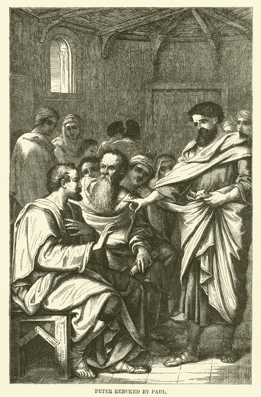 Piotr skarcony przez Pawła (rycina) autorstwa English School