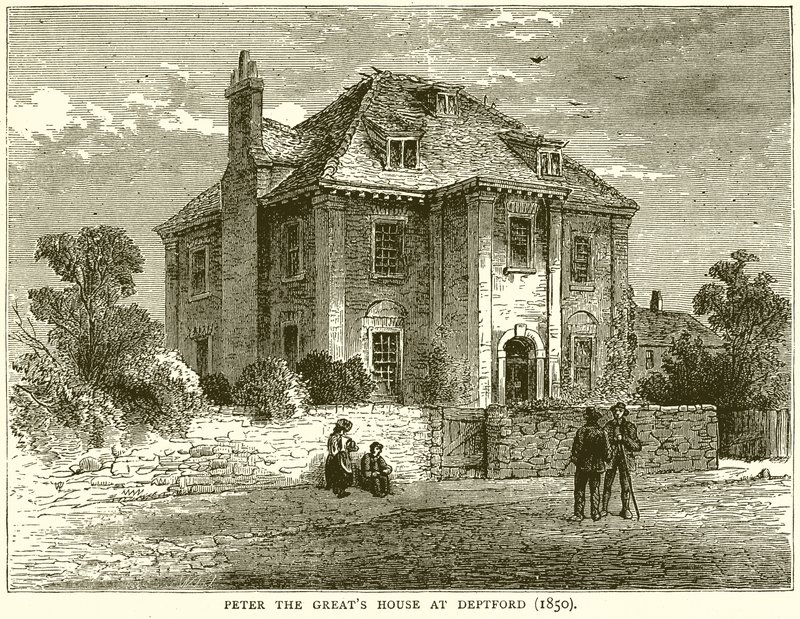 Dom Piotra Wielkiego w Deptford (1850) autorstwa English School