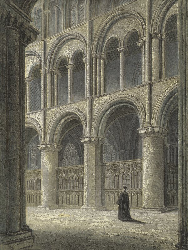 Katedra w Peterborough, widok na północną transept autorstwa English School