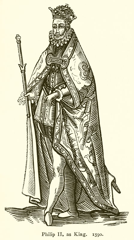 Filip II jako król. 1590 autorstwa English School