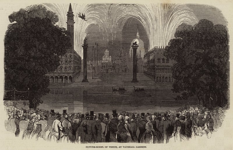 Obraz-Model Wenecji, w Vauxhall Gardens (grawerowanie) autorstwa English School