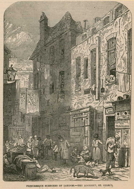 Malownicze szkice Londynu - The Rookery, St Giles autorstwa English School