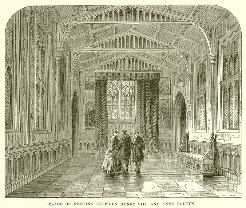 Miejsce spotkania Henryka VIII i Anny Boleyn autorstwa English School