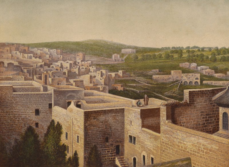 Miejsca wymienione w Biblii: Betlejem (chromolitho) autorstwa English School