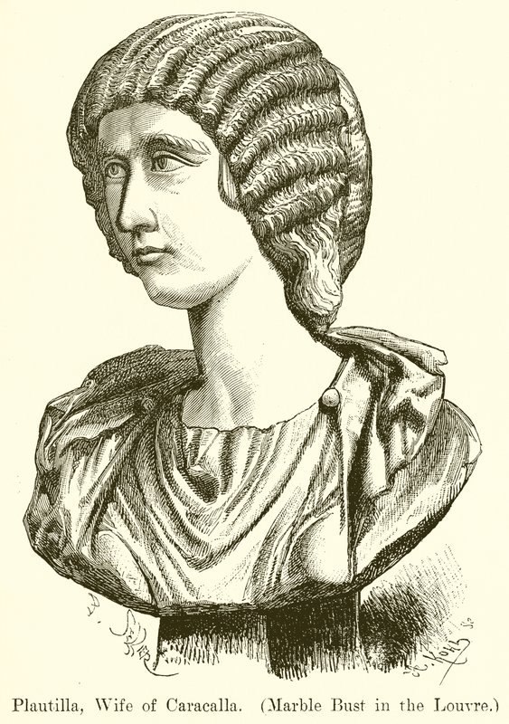 Plautilla, żona Karakalli. (Marmurowe popiersie w Luwrze) (rycina) autorstwa English School
