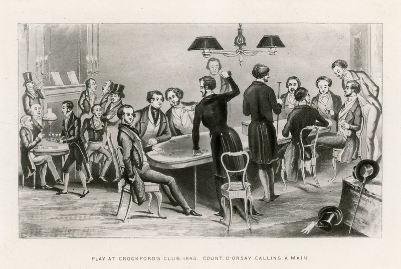 Zagraj w Crockfords Club, 1843. Hrabia DOrsay dzwoni do Main autorstwa English School