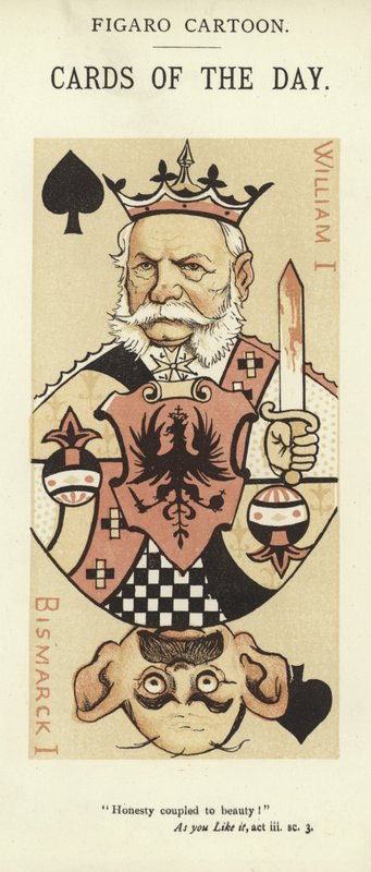 Karta do gry z Wilhelmem I i Otto von Bismarckiem autorstwa English School