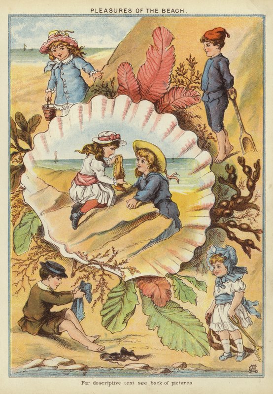 Plażowe przyjemności (chromolitho) autorstwa English School