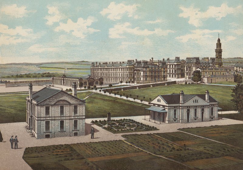 Plymouth: Królewskie Koszary Marynarki Wojennej (kolor lito) autorstwa English School