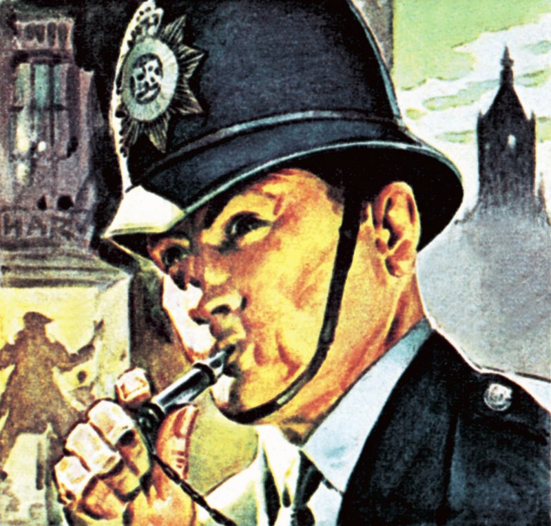 Policjant z gwizdkiem autorstwa English School