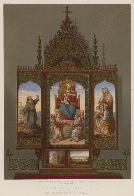Fragment Prie-Dieu należącej do arcyksiężnej Zofii austriackiej autorstwa English School