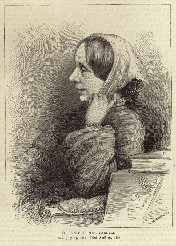 Portret Jane Welsh, żony Thomasa Carlyle autorstwa English School