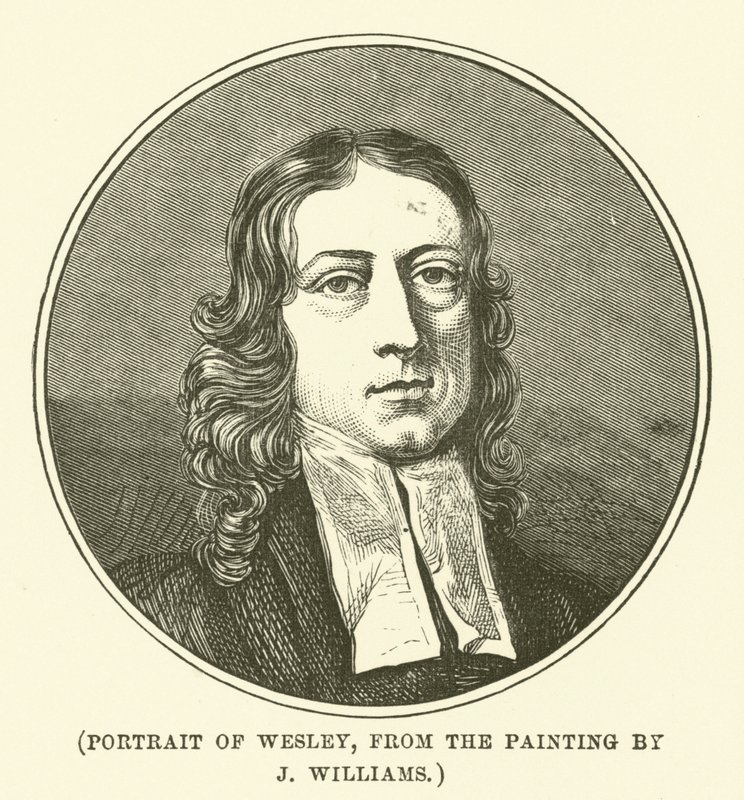 Portret Wesleya, z obrazu J Williamsa (grafika) autorstwa English School