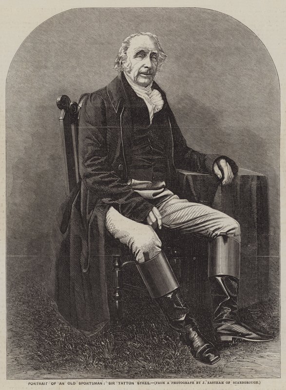 Portret starego sportowca, Sir Tatton Sykes (rycina) autorstwa English School