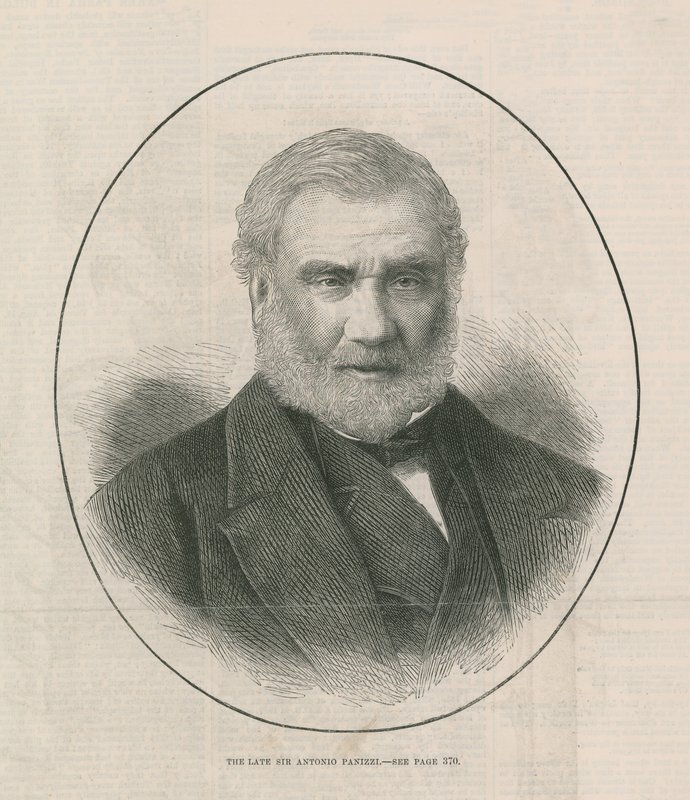 Portret zmarłego Sir Antonio Panizzi autorstwa English School