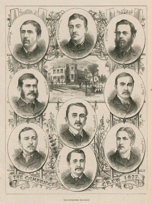Portrety załogi Cambridge z 1877 r. autorstwa English School