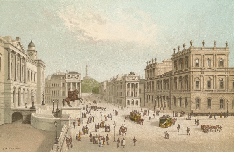Poczta, Dom Rejestru i Wzgórze Calton - Edynburg autorstwa English School
