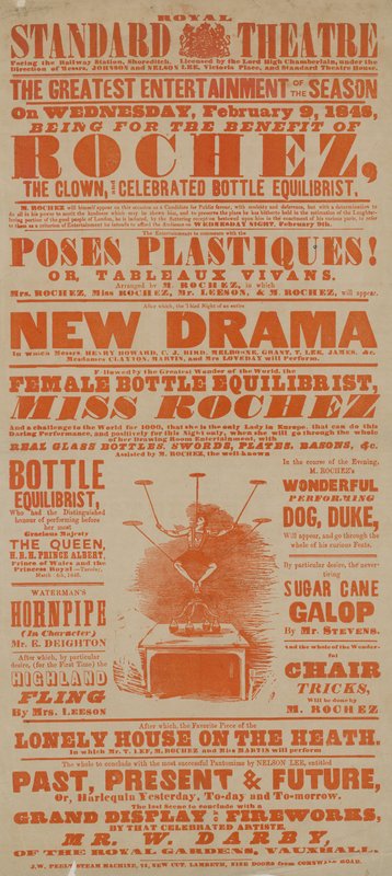Plakat dla Royal Standard Theatre, 9 lutego 1848 autorstwa English School