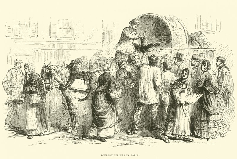 Sprzedawcy drobiu w Paryżu, październik 1870 autorstwa English School