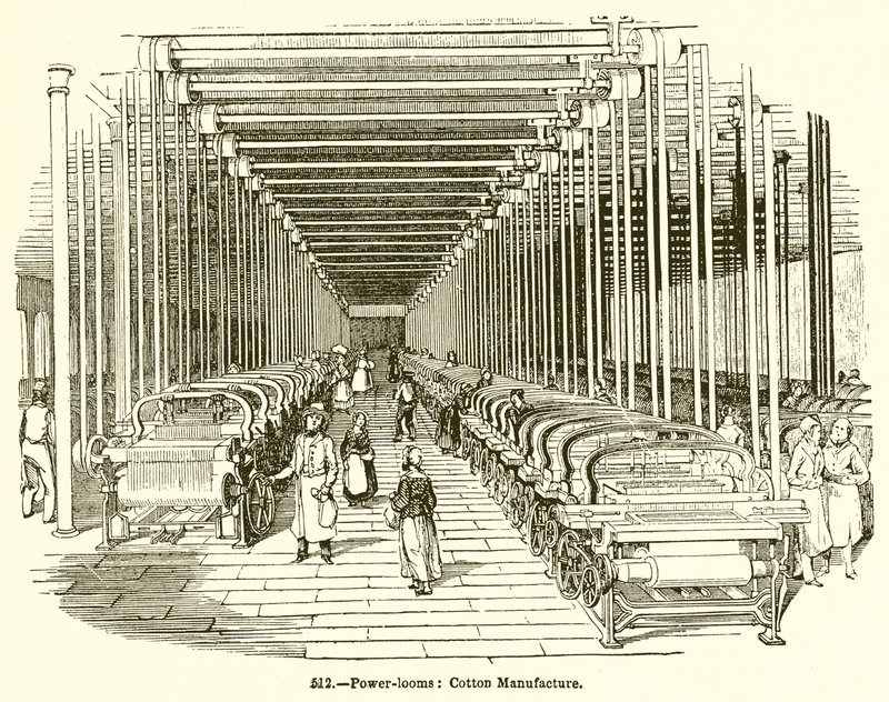 Power-Looms: Produkcja bawełny autorstwa English School
