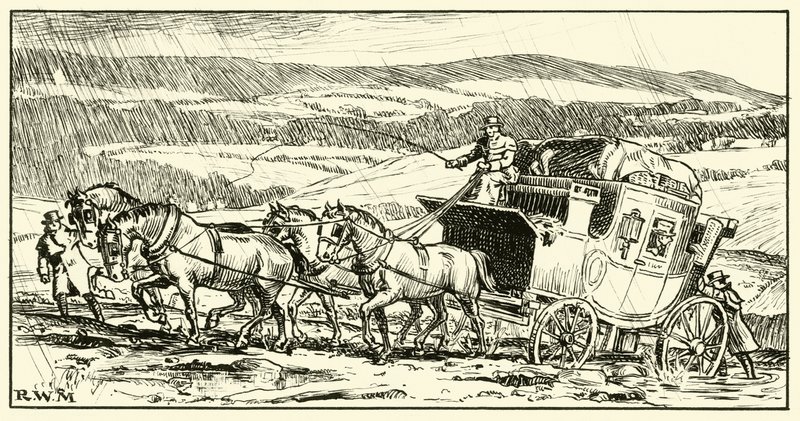 Pre-Macadam Road (tusz na papierze) autorstwa English School
