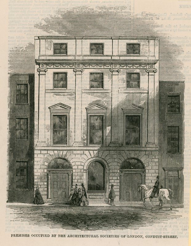 Pomieszczenia zajmowane przez stowarzyszenia architektoniczne Londynu, Conduit Street, Londyn autorstwa English School