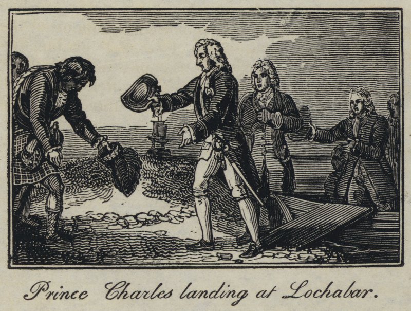 Książę Karol ląduje w Lochabar (rycina) autorstwa English School