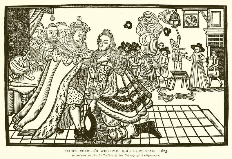 Książę Karol Witamy w domu z Hiszpanii, 1623 autorstwa English School