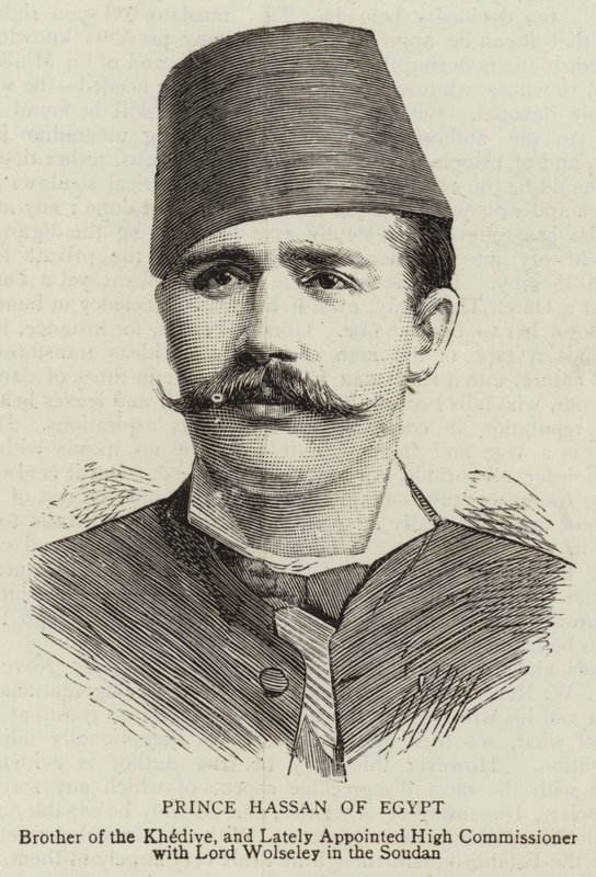 Książę Egiptu Hassan (rycina) autorstwa English School