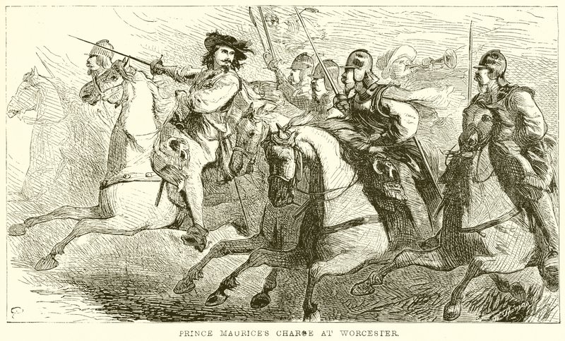 Szarża księcia Maurices w Worcester autorstwa English School