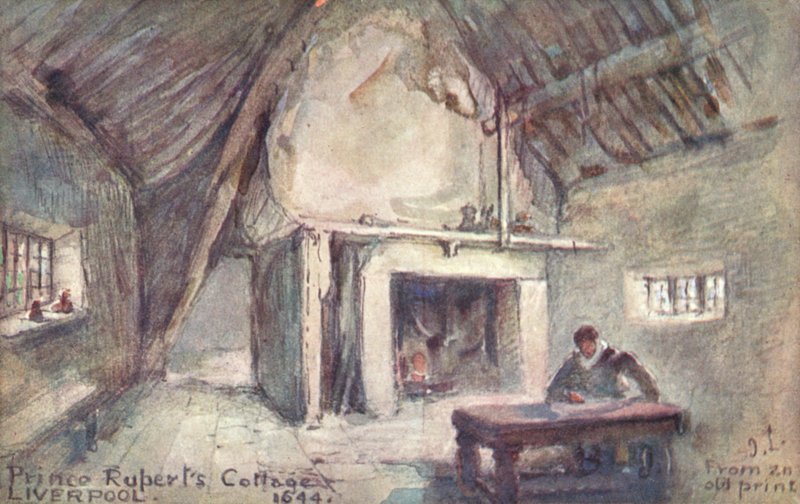 Domek księcia Ruperta, Liverpool (kolorowa litografia) autorstwa English School