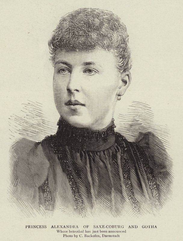 Księżniczka Aleksandra Sachsen-Coburg i Gotha (grafika) autorstwa English School