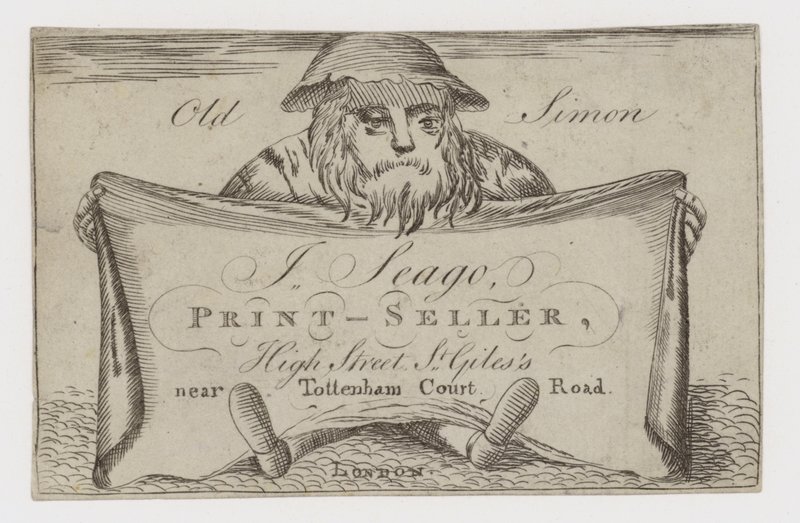 Printseller, J Seago, karta handlowa autorstwa English School