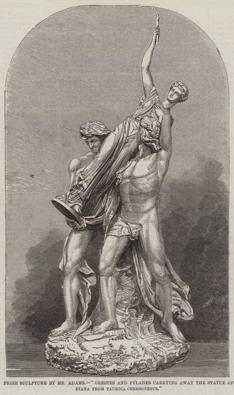 Nagroda Rzeźby Pana Adamsa „Orestes i Pylades zabierający Statuę Diany z Chersonezu Tauryckiego (rycina) autorstwa English School