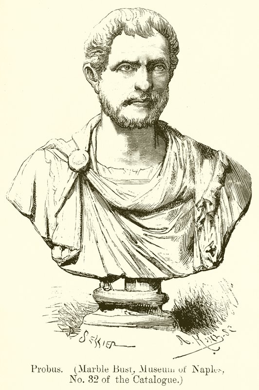 Probus. (Marmurowe Popiersie, Muzeum Neapolitańskie, nr 32 Katalogu) (rycina) autorstwa English School