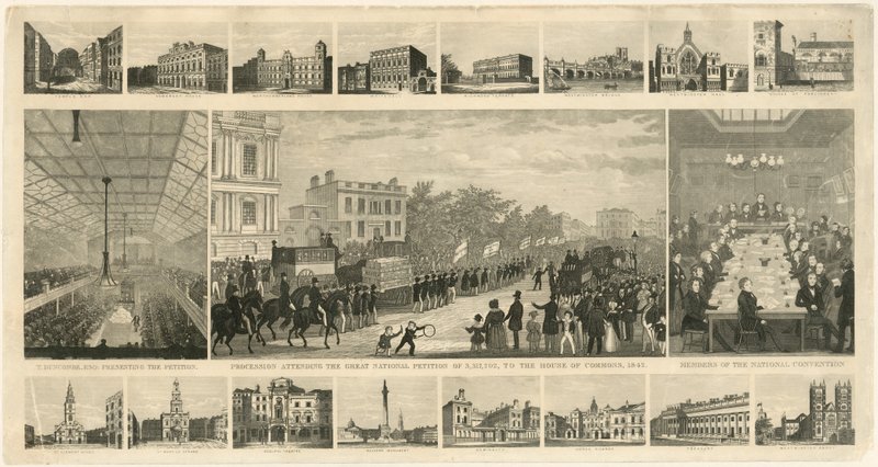 Procesja uczestnicząca w Wielkiej Petycji Narodowej z 3 317 702 do Izby Gmin, 1842 r autorstwa English School